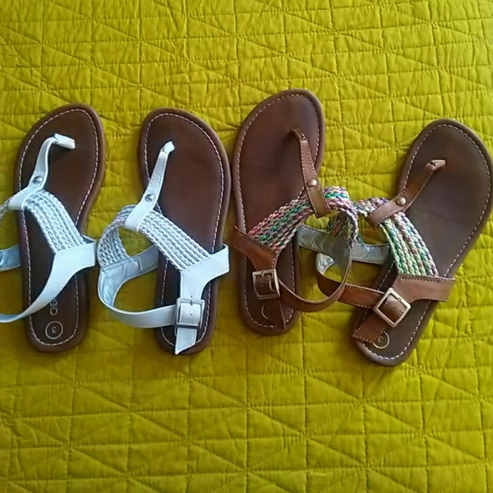 Lot of girls sandals